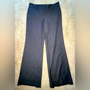 Ann Taylor Signature Women’s Gray Plaid Wide Leg Pants Trousers Size 2